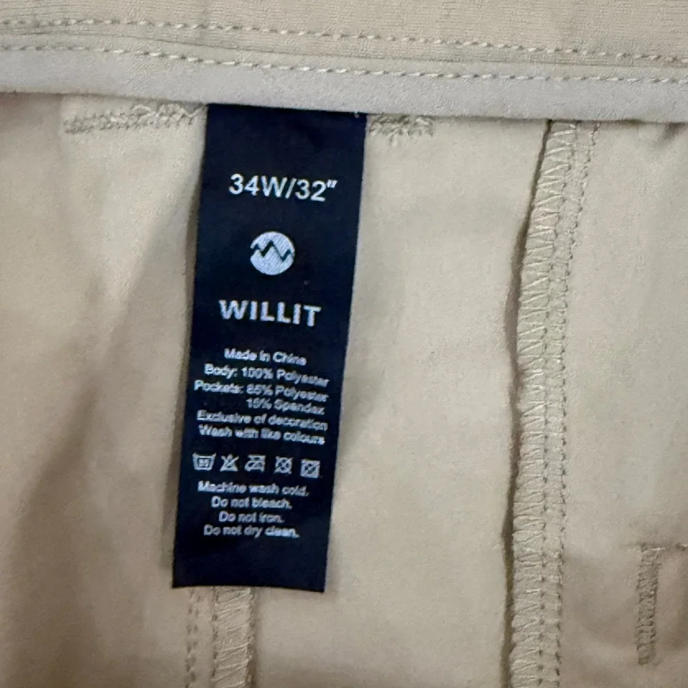 WILLIT Mens Golf Pants 34x32 Khaki Stretch Quick Dry Work Performance Pants Golf
